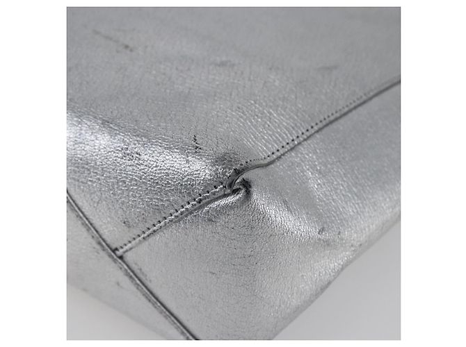Céline CELINE Handtasche aus Leder 2-in-1 Weiß Silber Authentisch BA8030 - Ansicht 16