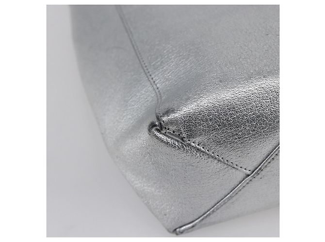 Céline CELINE Handtasche aus Leder 2-in-1 Weiß Silber Authentisch BA8030 - Ansicht 17