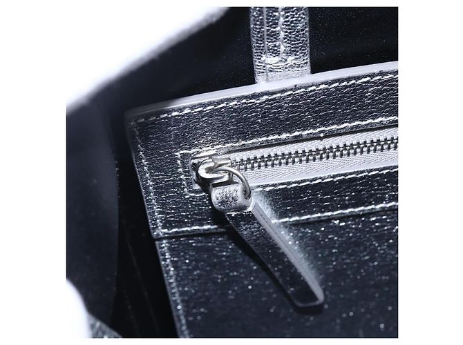 Céline CELINE Handtasche aus Leder 2-in-1 Weiß Silber Authentisch BA8030 - Ansicht 18