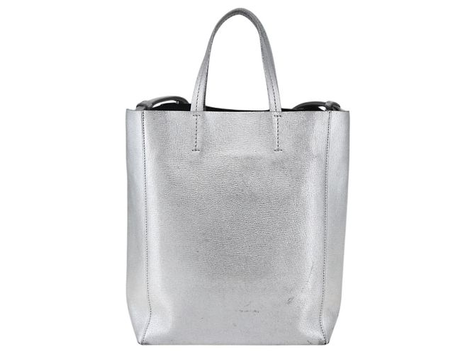Céline CELINE Handtasche aus Leder 2-in-1 Weiß Silber Authentisch BA8030 - Ansicht 2