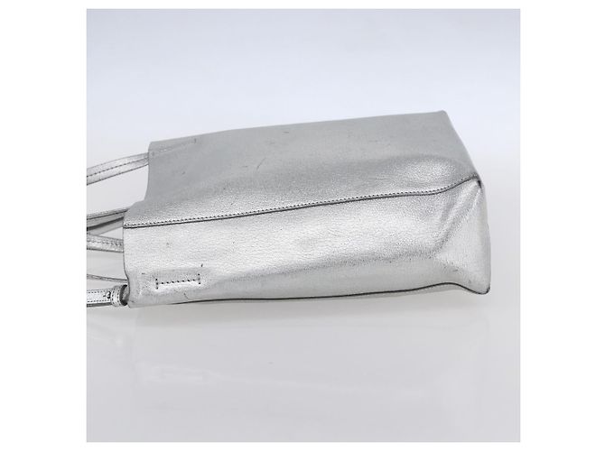 Céline CELINE Handtasche aus Leder 2-in-1 Weiß Silber Authentisch BA8030 - Ansicht 3