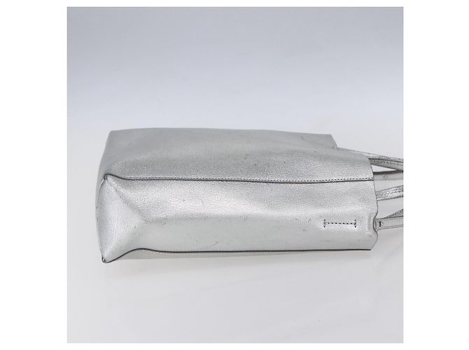 Céline CELINE Handtasche aus Leder 2-in-1 Weiß Silber Authentisch BA8030 - Ansicht 4