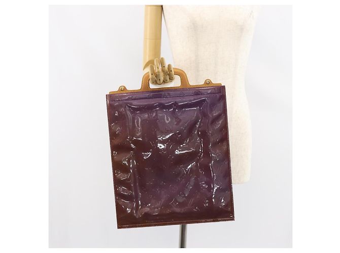 LOUIS VUITTON Borsa Tote Stanton Monogram Vernis Viola M91079 Auth BA7915 Porpora - vista 21
