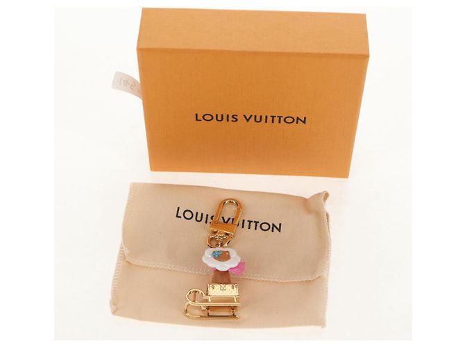 LOUIS VUITTON Portachiavi Petula Rosso Supporto per Chiavi metallo Oro M01437 Auth 145711SAM - vista 12