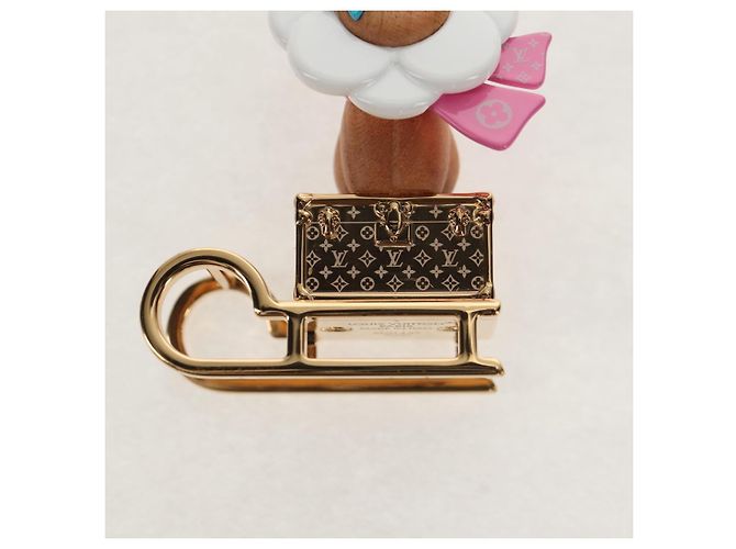 LOUIS VUITTON Portachiavi Petula Rosso Supporto per Chiavi metallo Oro M01437 Auth 145711SAM - vista 2