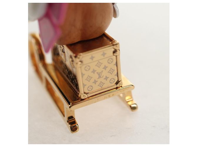 LOUIS VUITTON Portachiavi Petula Rosso Supporto per Chiavi metallo Oro M01437 Auth 145711SAM - vista 20