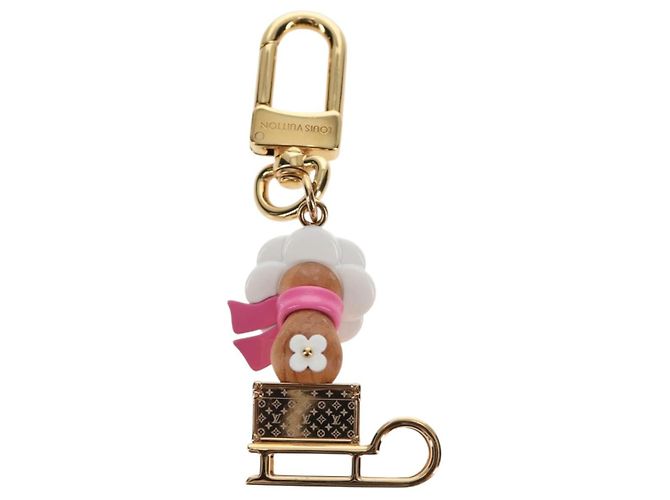 LOUIS VUITTON Portachiavi Petula Rosso Supporto per Chiavi metallo Oro M01437 Auth 145711SAM - vista 5