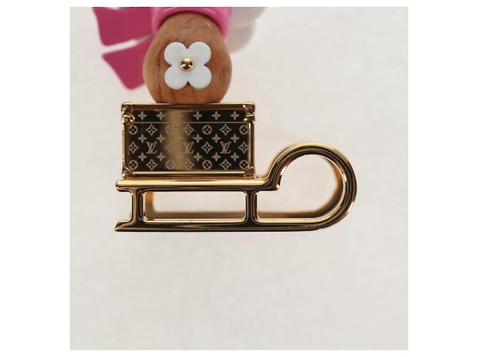 LOUIS VUITTON Portachiavi Petula Rosso Supporto per Chiavi metallo Oro M01437 Auth 145711SAM - vista 6