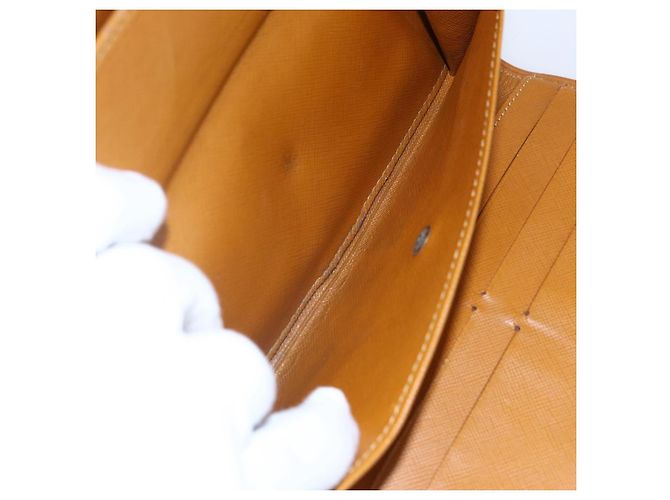 LOUIS VUITTON Monogram Mini Lin Cartera Porte Tresor Beige M92444 LV Auth bs31259 - vista 11