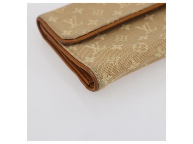 LOUIS VUITTON Monogram Mini Lin Cartera Porte Tresor Beige M92444 LV Auth bs31259 - vista 14