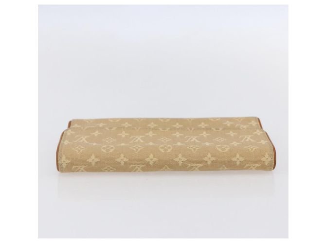 LOUIS VUITTON Monogram Mini Lin Cartera Porte Tresor Beige M92444 LV Auth bs31259 - vista 5