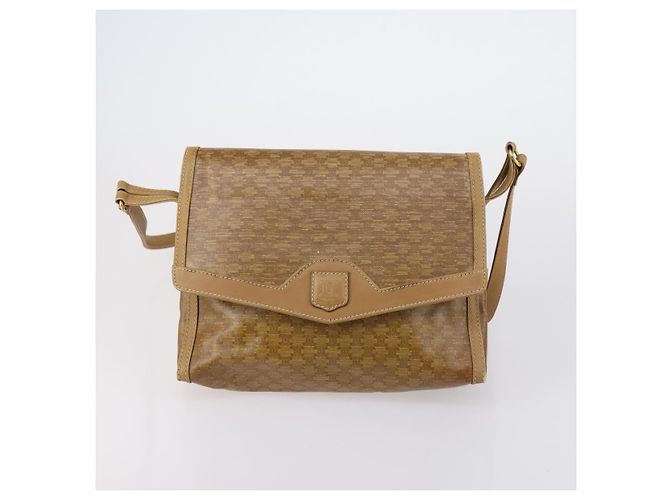 Céline Borsa a spalla in tela Macadam CELINE in pelle PVC 5 pezzi marrone beige Auth ki6173 - vista 12