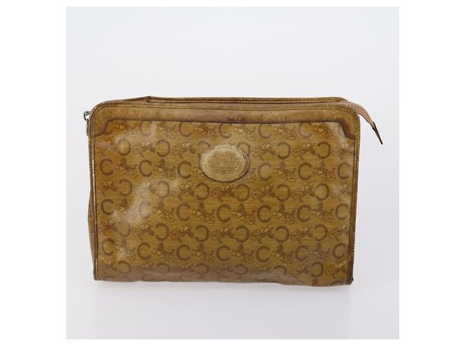 Céline Borsa a spalla in tela Macadam CELINE in pelle PVC 5 pezzi marrone beige Auth ki6173 - vista 17
