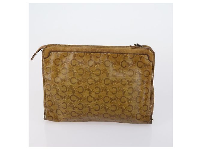 Céline Borsa a spalla in tela Macadam CELINE in pelle PVC 5 pezzi marrone beige Auth ki6173 - vista 18