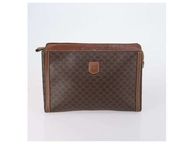 Céline Borsa a spalla in tela Macadam CELINE in pelle PVC 5 pezzi marrone beige Auth ki6173 - vista 2