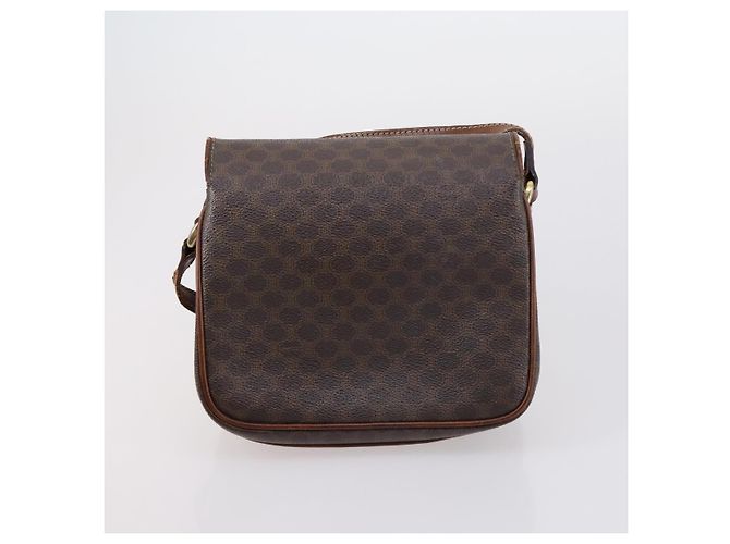 Céline Borsa a spalla in tela Macadam CELINE in pelle PVC 5 pezzi marrone beige Auth ki6173 - vista 23