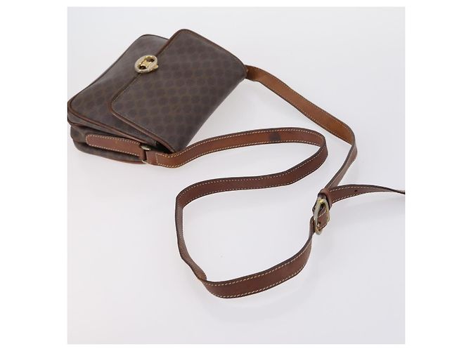 Céline Borsa a spalla in tela Macadam CELINE in pelle PVC 5 pezzi marrone beige Auth ki6173 - vista 24