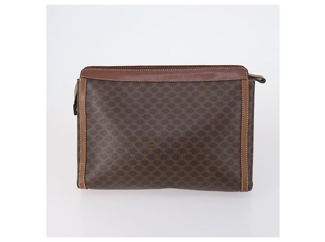 Céline Borsa a spalla in tela Macadam CELINE in pelle PVC 5 pezzi marrone beige Auth ki6173 - vista 3