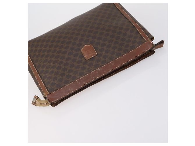 Céline Borsa a spalla in tela Macadam CELINE in pelle PVC 5 pezzi marrone beige Auth ki6173 - vista 4