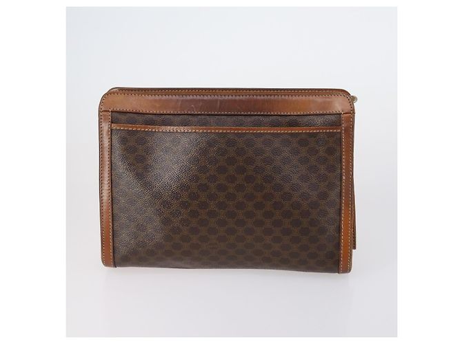 Céline Borsa a spalla in tela Macadam CELINE in pelle PVC 5 pezzi marrone beige Auth ki6173 - vista 8