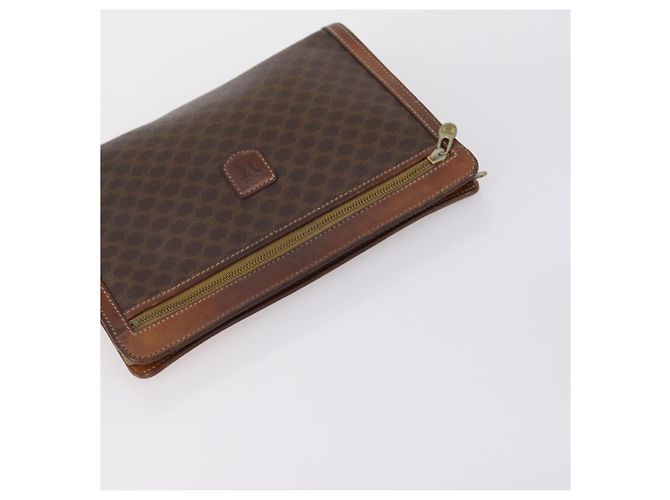 Céline Borsa a spalla in tela Macadam CELINE in pelle PVC 5 pezzi marrone beige Auth ki6173 - vista 9