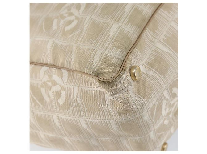 CHANEL Neue Reisetasche Nylon Beige Gold CC Auth BA7759 Golden - Ansicht 16