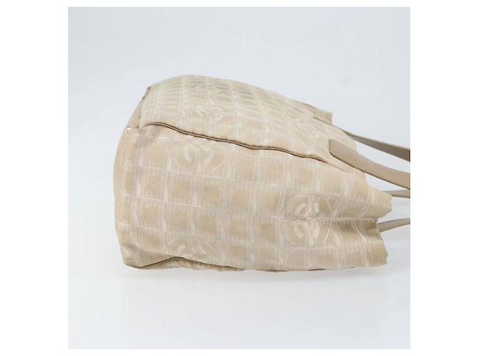 CHANEL Neue Reisetasche Nylon Beige Gold CC Auth BA7759 Golden - Ansicht 3