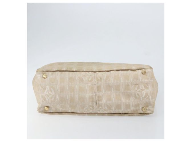 CHANEL Neue Reisetasche Nylon Beige Gold CC Auth BA7759 Golden - Ansicht 5