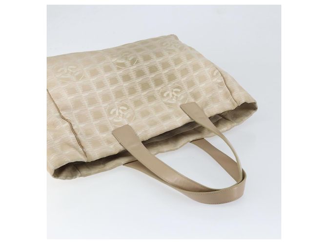 CHANEL Neue Reisetasche Nylon Beige Gold CC Auth BA7759 Golden - Ansicht 6