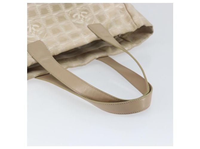 CHANEL Neue Reisetasche Nylon Beige Gold CC Auth BA7759 Golden - Ansicht 7