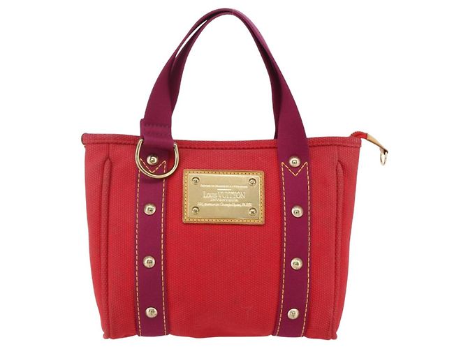 LOUIS VUITTON Antigua Kava PM Borsa Tote Canvas Rossa M40037 LV Auth ka001 Rosso - vista 13