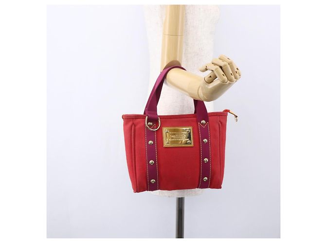 LOUIS VUITTON Antigua Kava PM Borsa Tote Canvas Rossa M40037 LV Auth ka001 Rosso - vista 21