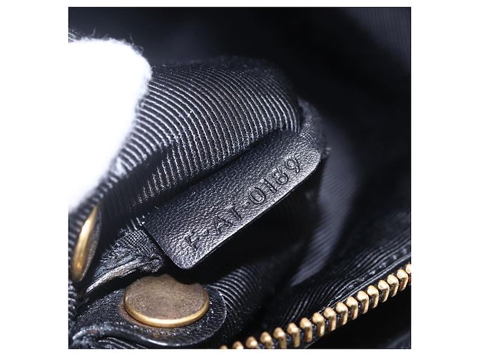 Céline Borsa a spalla Trio Small in pelle nera e oro Auth BA7683 Nero D'oro - vista 12