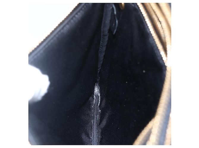 Céline Borsa a spalla Trio Small in pelle nera e oro Auth BA7683 Nero D'oro - vista 18