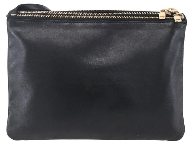 Céline Borsa a spalla Trio Small in pelle nera e oro Auth BA7683 Nero D'oro - vista 2