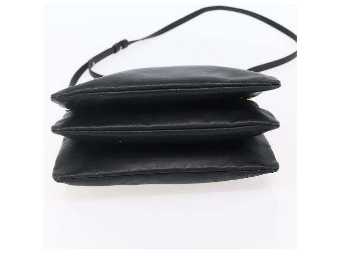 Céline Borsa a spalla Trio Small in pelle nera e oro Auth BA7683 Nero D'oro - vista 5