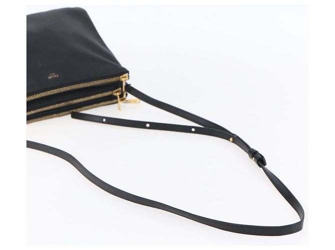 Céline Borsa a spalla Trio Small in pelle nera e oro Auth BA7683 Nero D'oro - vista 7