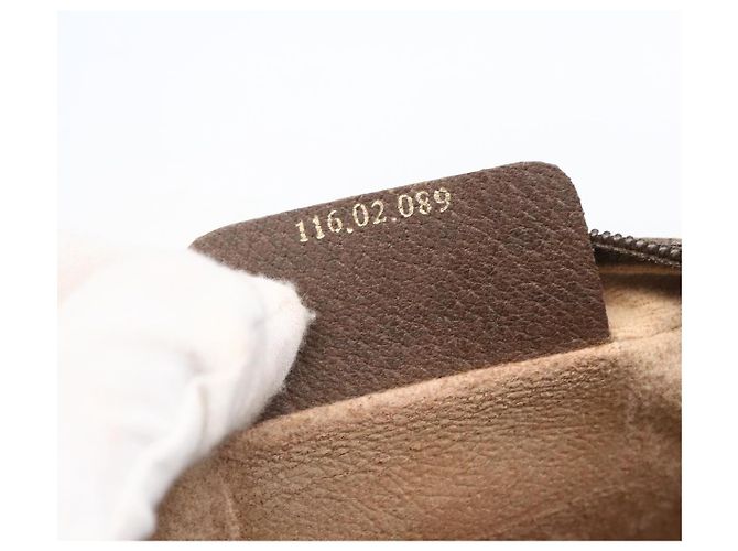 Borsa Sherry Line GG Supreme Web di GUCCI in PVC beige e oro 116 02 089 Auth BA7968 D'oro - vista 12