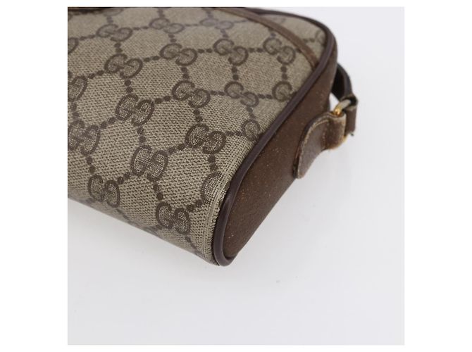 Borsa Sherry Line GG Supreme Web di GUCCI in PVC beige e oro 116 02 089 Auth BA7968 D'oro - vista 14