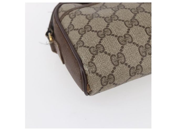 Borsa Sherry Line GG Supreme Web di GUCCI in PVC beige e oro 116 02 089 Auth BA7968 D'oro - vista 15
