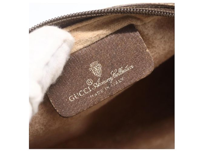Borsa Sherry Line GG Supreme Web di GUCCI in PVC beige e oro 116 02 089 Auth BA7968 D'oro - vista 19