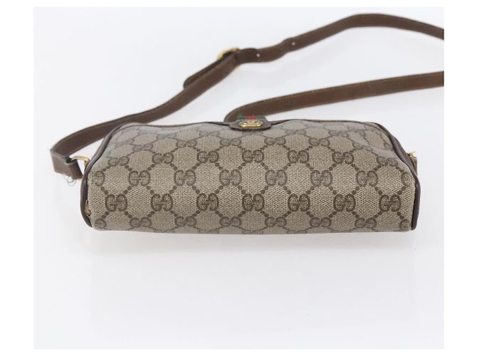 Borsa Sherry Line GG Supreme Web di GUCCI in PVC beige e oro 116 02 089 Auth BA7968 D'oro - vista 5