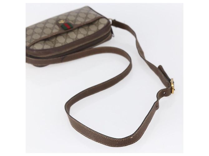 Borsa Sherry Line GG Supreme Web di GUCCI in PVC beige e oro 116 02 089 Auth BA7968 D'oro - vista 7