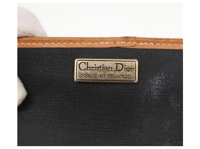 Borsa a Spalla Christian Dior Nylon Nero Oro Auth 151885 D'oro - vista 10