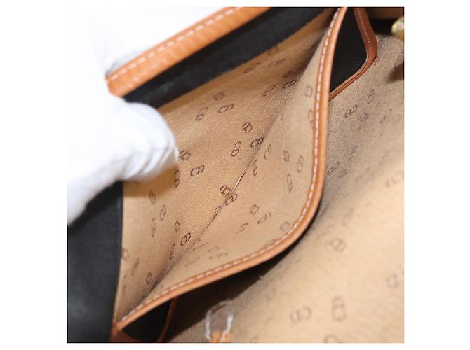 Borsa a Spalla Christian Dior Nylon Nero Oro Auth 151885 D'oro - vista 21