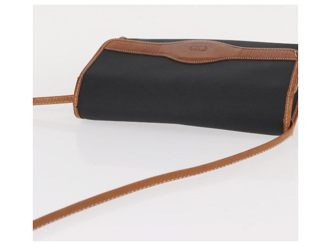 Borsa a Spalla Christian Dior Nylon Nero Oro Auth 151885 D'oro - vista 6