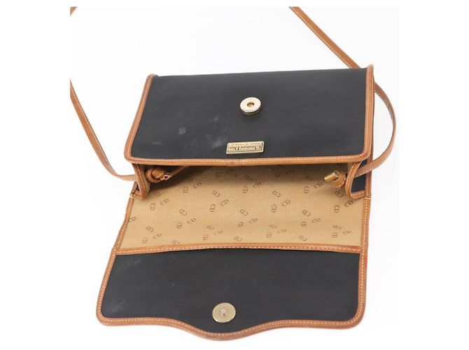 Borsa a Spalla Christian Dior Nylon Nero Oro Auth 151885 D'oro - vista 9
