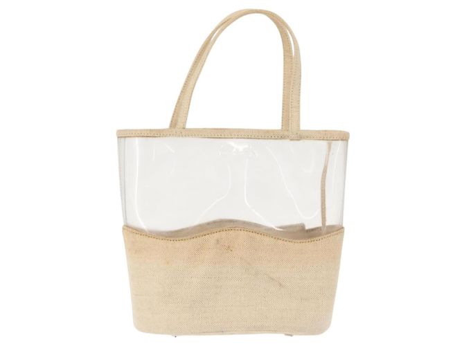 Borsa a Mano PRADA in Vinile Trasparente Beige Auth bs30723 - vista 13