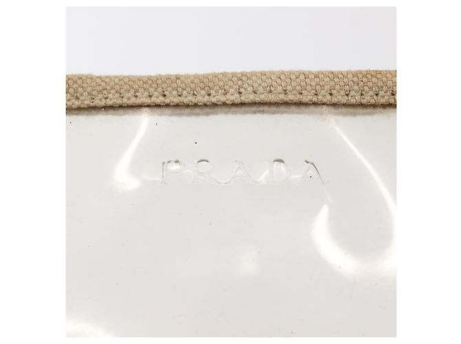 Borsa a Mano PRADA in Vinile Trasparente Beige Auth bs30723 - vista 17