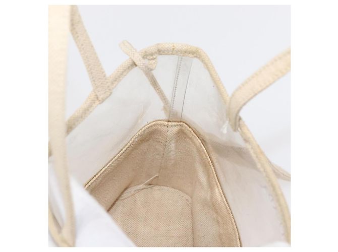 Borsa a Mano PRADA in Vinile Trasparente Beige Auth bs30723 - vista 18